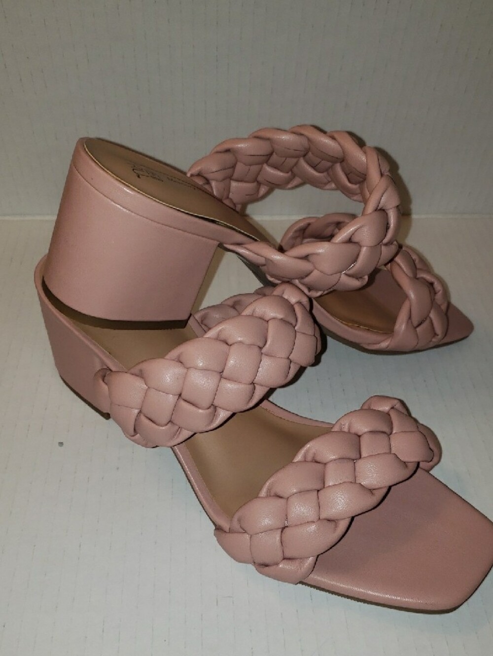 Time and Tru Braided Double-Strap Slide Sandals in Blush - Picture 2 of 6